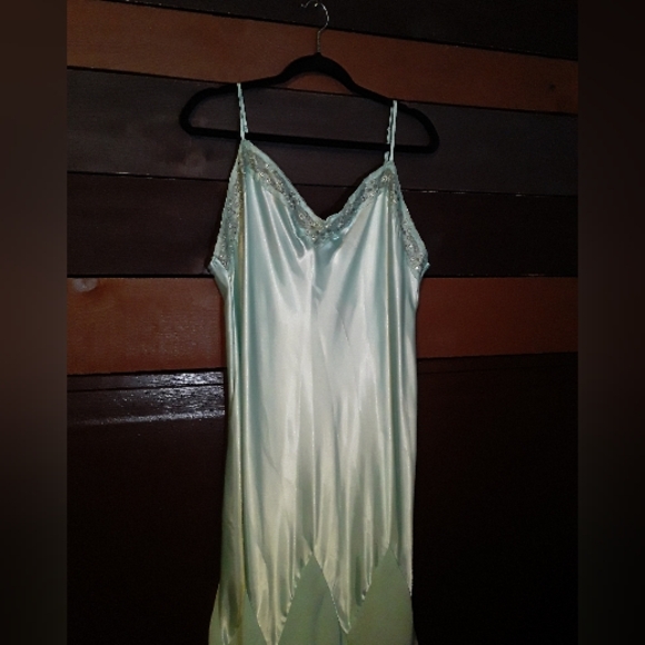 NWOT XL Delicates Stunning Mint Green Long Sexy Girly Feminine Lingerie Gown - Picture 4 of 10